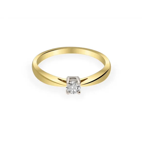 Pierścionek Złoty Z Brylantem 0,15ct RS0140