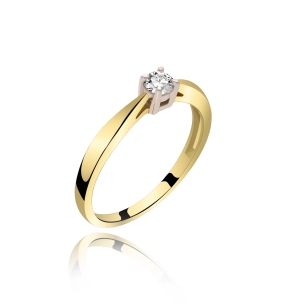 Pierścionek Złoty Z Brylantem 0,15ct RS0140