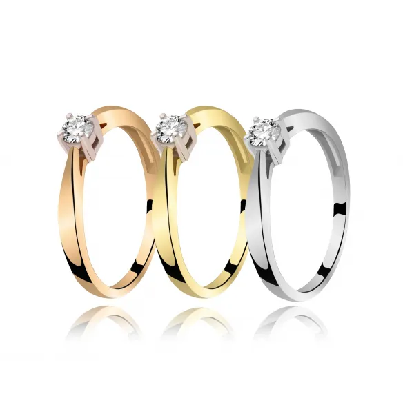 Pierścionek Złoty Z Brylantem 0,15ct RS0140