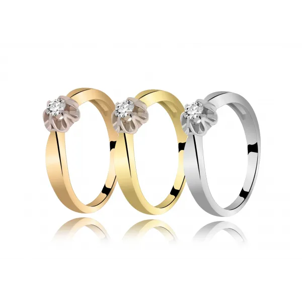 Pierścionek Złoty Z Brylantem 0,15ct RS0180