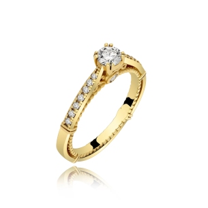 Złoty Pierścionek Z Brylantami 0,49ct RSR102