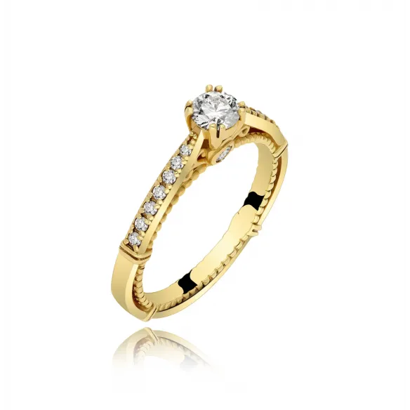 Złoty Pierścionek Z Brylantami 0,49ct RSR102