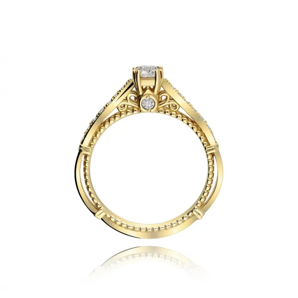 Złoty Pierścionek Z Brylantami 0,49ct RSR102