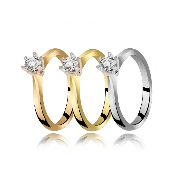 Złoty Pierścionek Z Brylantem 0,30ct RSDI07