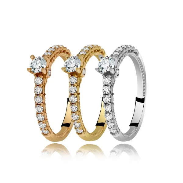 Pierścionek Złoty Z Brylantami 0,51ct RSTB0878