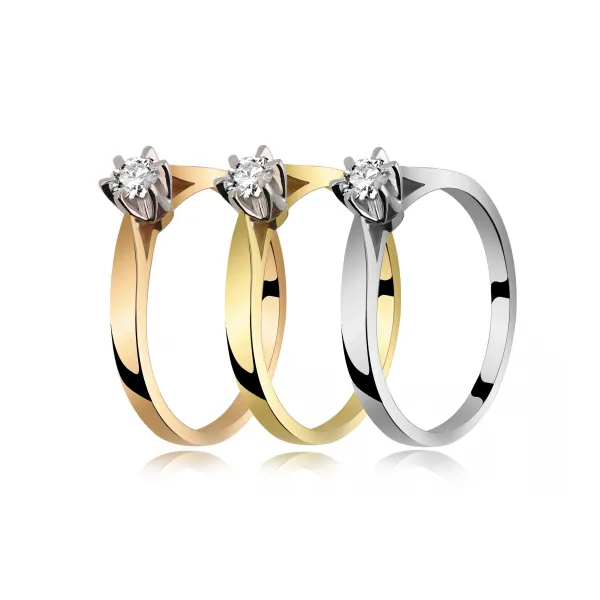 Pierścionek Złoty Z Brylantem 0,20ct RS0336