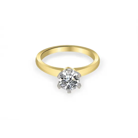 Złoty Pierścionek Z Moissanitem 1,00ct RS0226