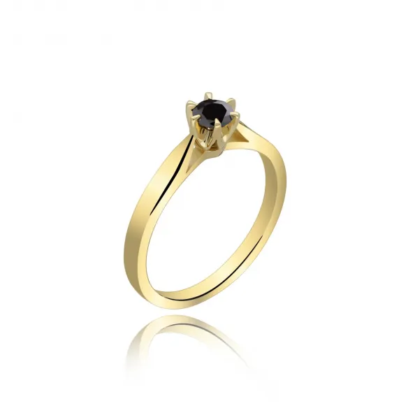 Pierścionek Z Czarnym Brylantem 0,25ct RS0336