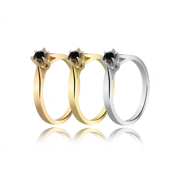 Pierścionek Z Czarnym Brylantem 0,25ct RS0336