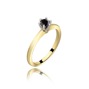 Pierścionek Z Czarnym Brylantem 0,25ct RS0226