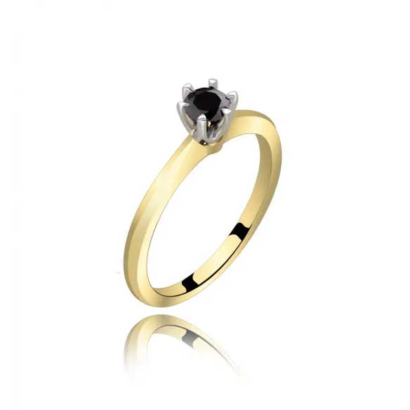 Pierścionek Z Czarnym Brylantem 0,25ct RS0226