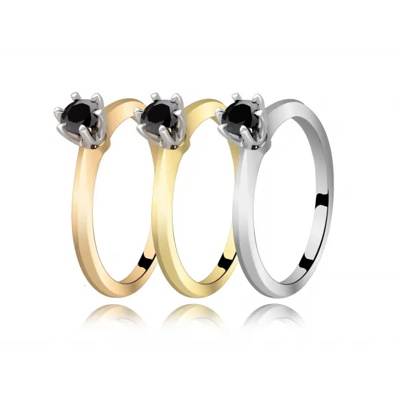 Pierścionek Z Czarnym Brylantem 0,25ct RS0226