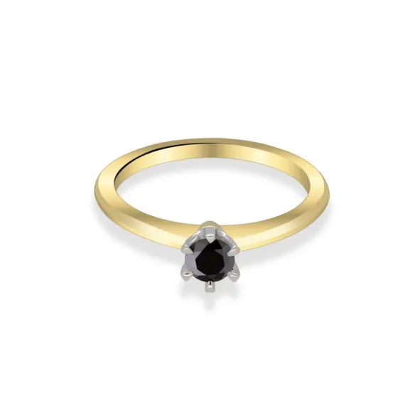 Pierścionek Z Czarnym Brylantem 0,25ct RS0226
