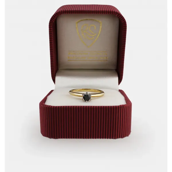 Pierścionek Z Czarnym Brylantem 0,25ct RS0226