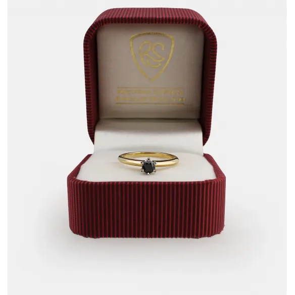 Pierścionek Z Czarnym Brylantem 0,25ct RS0226