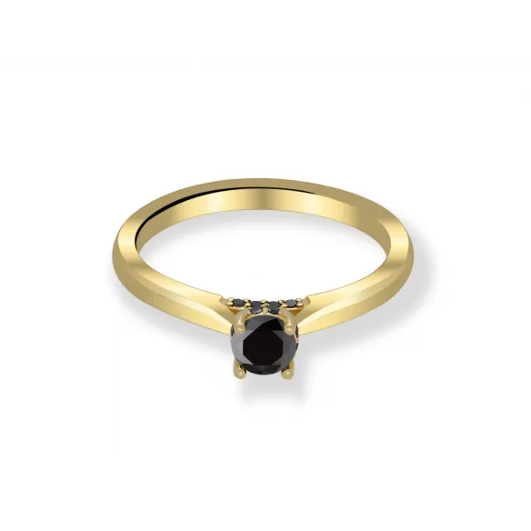 Złoty Pierścionek Czarne Brylanty 0,32 ct RS0000