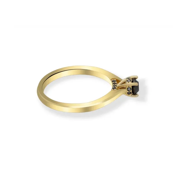 Złoty Pierścionek Czarne Brylanty 0,32 ct RS0000