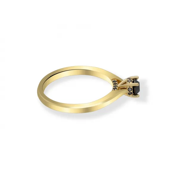 Złoty Pierścionek Czarne Brylanty 0,32 ct RS0000