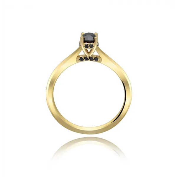Złoty Pierścionek Czarne Brylanty 0,32 ct RS0000