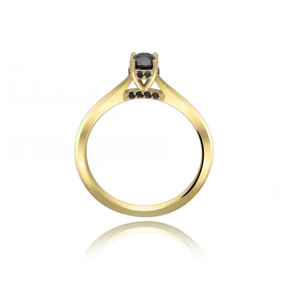 Złoty Pierścionek Czarne Brylanty 0,32 ct RS0000