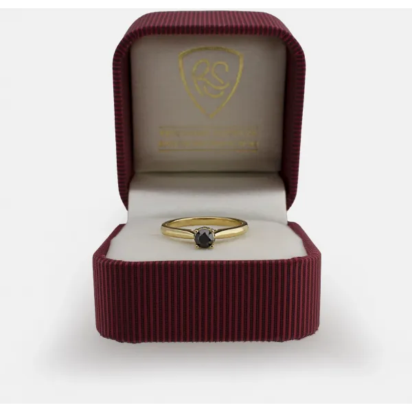 Złoty Pierścionek Czarne Brylanty 0,32 ct RS0000