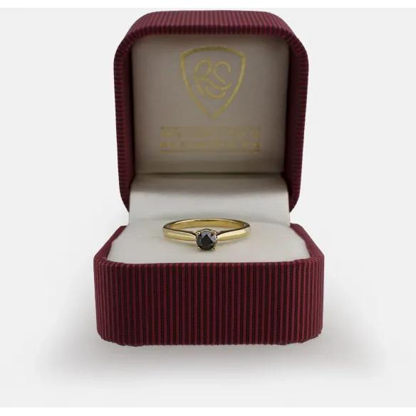 Złoty Pierścionek Czarne Brylanty 0,32 ct RS0000