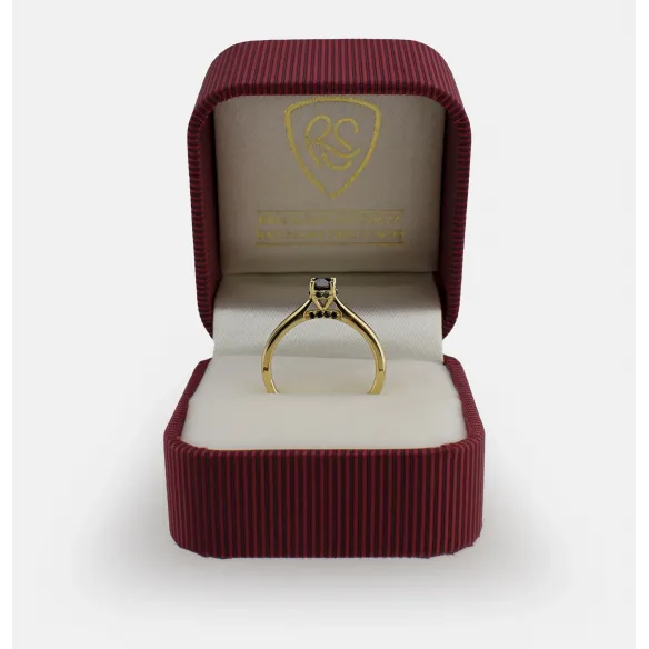 Złoty Pierścionek Czarne Brylanty 0,32 ct RS0000