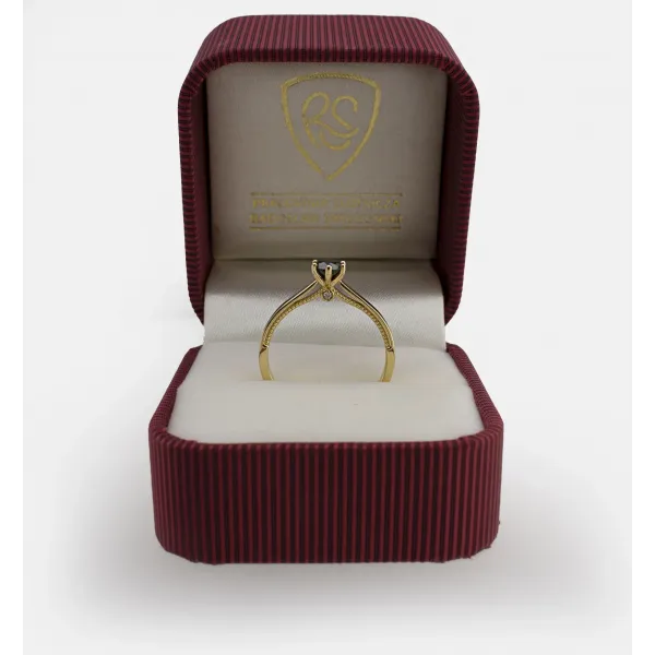 Złoty Pierścionek Białe Brylanty i Czarny Brylant RSM0008