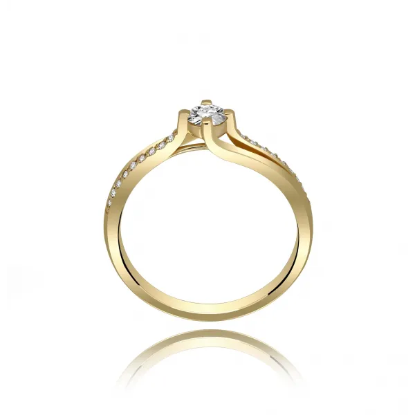Złoty Pierścionek Z Brylantami 0,34 ct RSR011