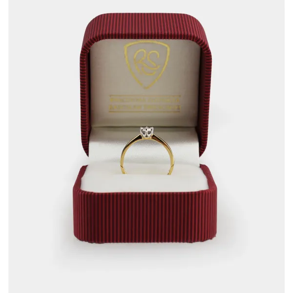 Pierścionek Złoty Z Brylantem 0,06ct RSDI348