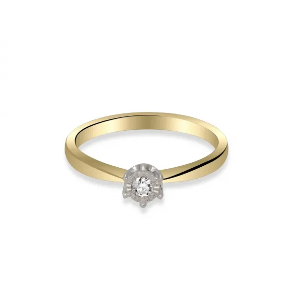 Pierścionek Złoty Z Brylantem 0,06ct RSDI348