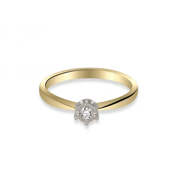 Pierścionek Złoty Z Brylantem 0,06ct RSDI348