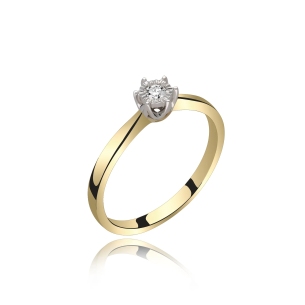 Pierścionek Złoty Z Brylantem 0,06ct RSDI348
