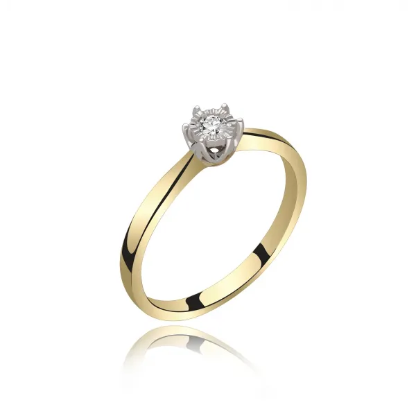 Pierścionek Złoty Z Brylantem 0,06ct RSDI348