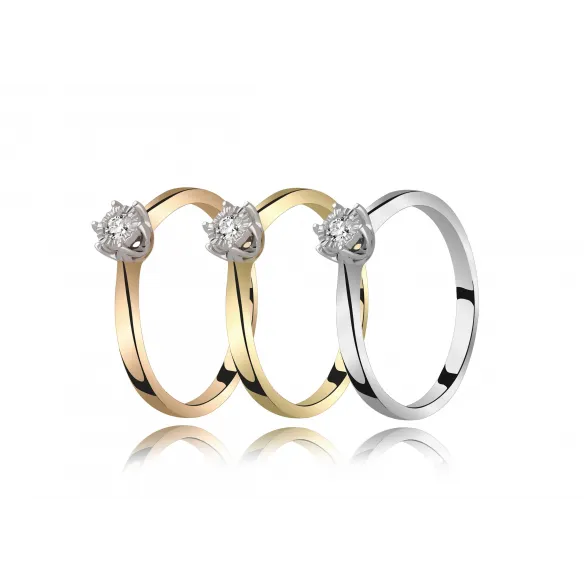 Pierścionek Złoty Z Brylantem 0,06ct RSDI348