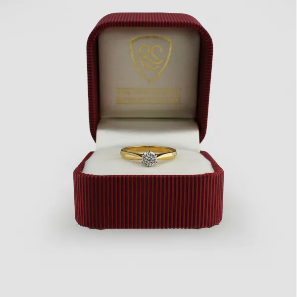 Pierścionek Złoty Z Brylantem 0,10ct RSDI4