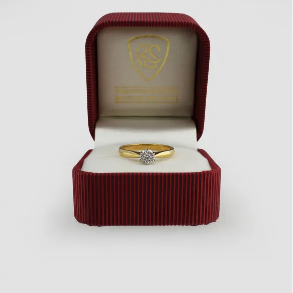 Pierścionek Złoty Z Brylantem 0,10ct RSDI4