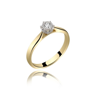 Pierścionek Złoty Z Brylantem 0,10ct RSDI4