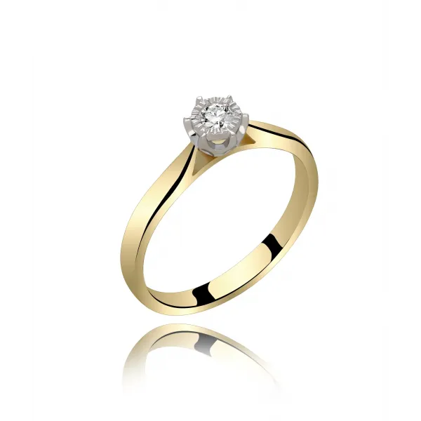 Pierścionek Złoty Z Brylantem 0,10ct RSDI4