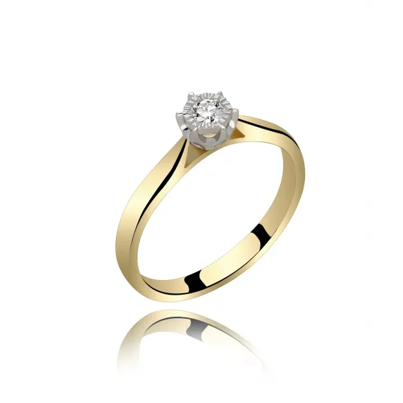 Pierścionek Złoty Z Brylantem 0,10ct RSDI4