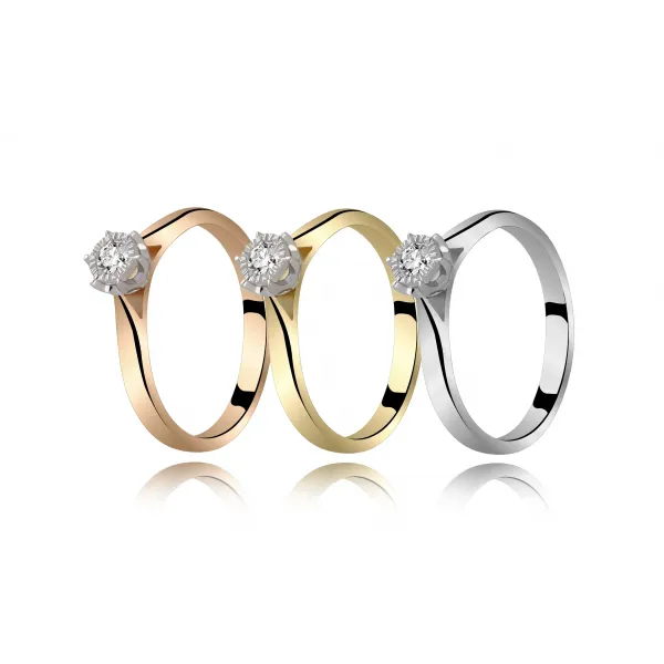 Pierścionek Złoty Z Brylantem 0,10ct RSDI4