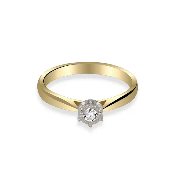 Pierścionek Złoty Z Brylantem 0,10ct RSDI4