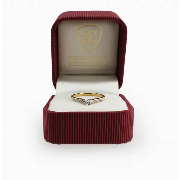 Złoty Pierścionek Z Brylantami 0,22 ct RS0388