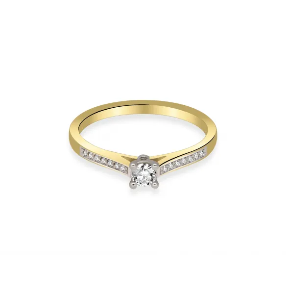 Złoty Pierścionek Z Brylantami 0,22 ct RS0388