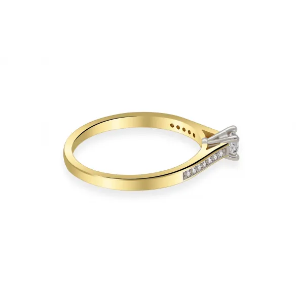 Złoty Pierścionek Z Brylantami 0,22 ct RS0388