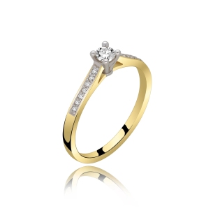 Złoty Pierścionek Z Brylantami 0,22 ct RS0388
