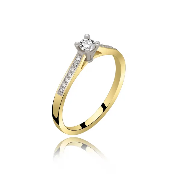 Złoty Pierścionek Z Brylantami 0,22 ct RS0388