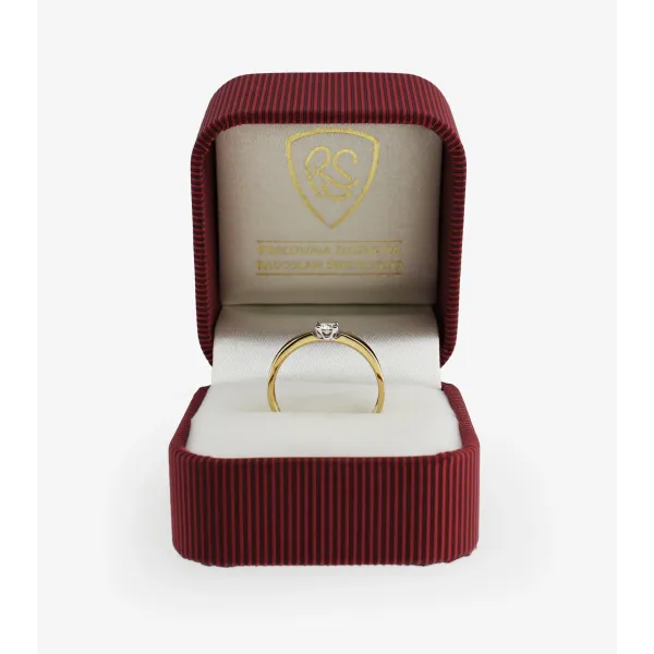 Pierścionek Zaręczynowy Z Brylantem 0,10 ct RS0461