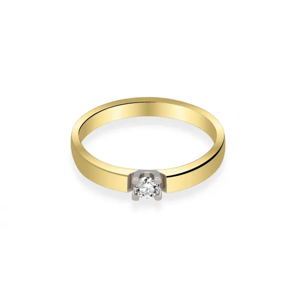 Pierścionek Zaręczynowy Z Brylantem 0,10 ct RS0461