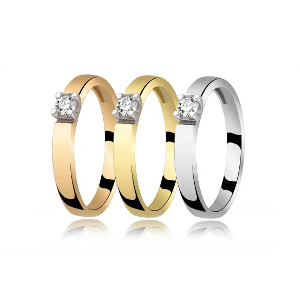 Pierścionek Zaręczynowy Z Brylantem 0,10 ct RS0461